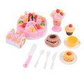 Play4Hours PS919 Birthday Cake Pretend & Play Food Toy Set, Pink - 75 Pieces PL2524022